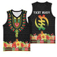 Personalized Afro Hibiscus Tropical Basketball Jersey Dashiki African Pattern - African Pride