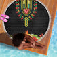 Personalized Afro Hibiscus Tropical Beach Blanket Dashiki African Pattern - African Pride