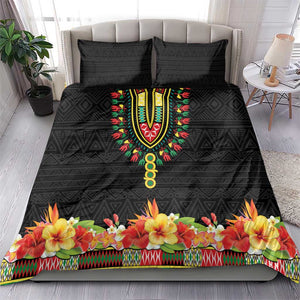 Personalized Afro Hibiscus Tropical Bedding Set Dashiki African Pattern - African Pride