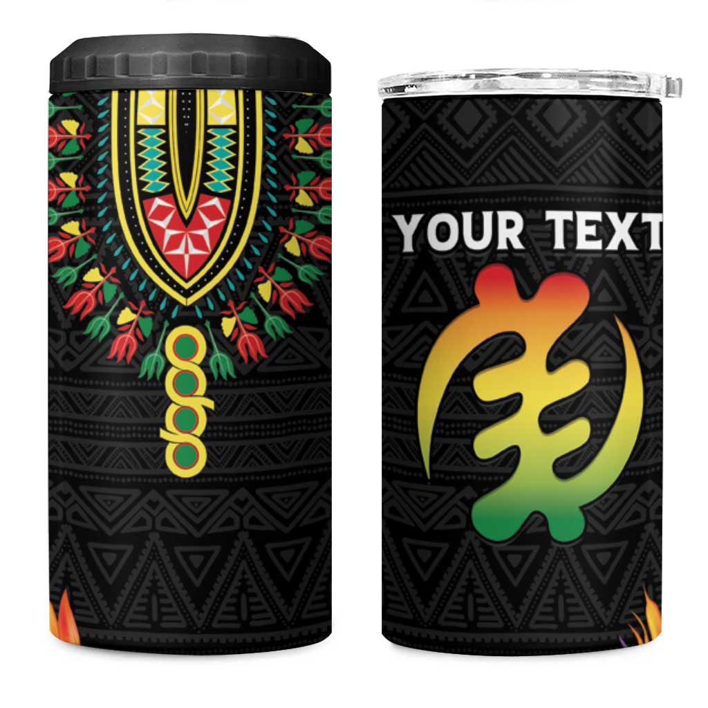 Personalized Afro Hibiscus Tropical 4 in 1 Can Cooler Tumbler Dashiki African Pattern - African Pride