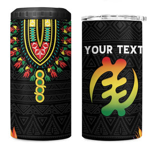 Personalized Afro Hibiscus Tropical 4 in 1 Can Cooler Tumbler Dashiki African Pattern - African Pride