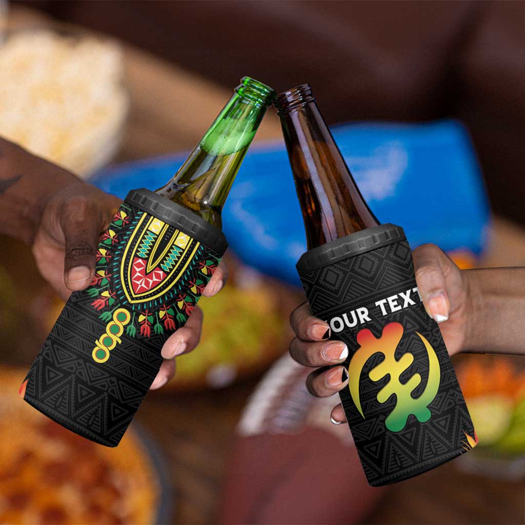 Personalized Afro Hibiscus Tropical 4 in 1 Can Cooler Tumbler Dashiki African Pattern - African Pride