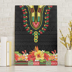 Personalized Afro Hibiscus Tropical Canvas Wall Art Dashiki African Pattern - African Pride