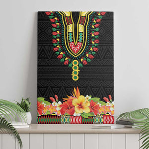 Personalized Afro Hibiscus Tropical Canvas Wall Art Dashiki African Pattern - African Pride
