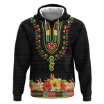 Personalized Afro Hibiscus Tropical Hoodie Dashiki African Pattern - African Pride