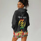 Personalized Afro Hibiscus Tropical Hoodie Dress Dashiki African Pattern - African Pride