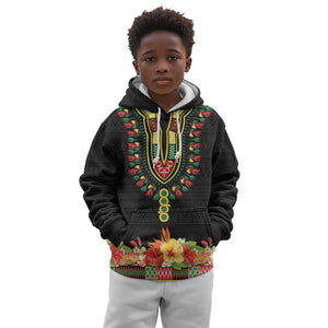 Personalized Afro Hibiscus Tropical Kid Hoodie Dashiki African Pattern - African Pride