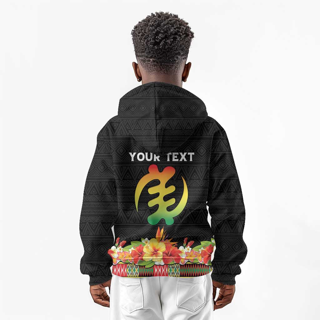 Personalized Afro Hibiscus Tropical Kid Hoodie Dashiki African Pattern - African Pride