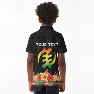 Personalized Afro Hibiscus Tropical Kid Polo Shirt Dashiki African Pattern - African Pride