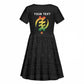 Personalized Afro Hibiscus Tropical Kid Short Sleeve Dress Dashiki African Pattern - African Pride