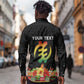 Personalized Afro Hibiscus Tropical Long Sleeve Button Shirt Dashiki African Pattern - African Pride