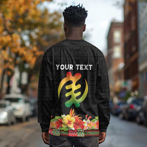 Personalized Afro Hibiscus Tropical Long Sleeve Shirt Dashiki African Pattern - African Pride