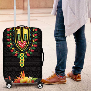 Personalized Afro Hibiscus Tropical Luggage Cover Dashiki African Pattern - African Pride