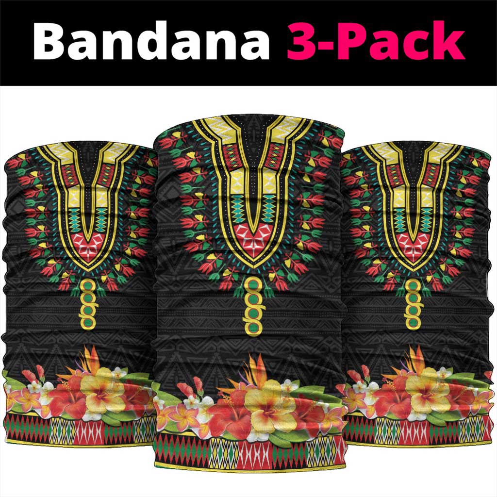 Afro Hibiscus Tropical Neck Gaiter Dashiki African Pattern LT15