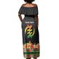 Personalized Afro Hibiscus Tropical Off Shoulder Maxi Dress Dashiki African Pattern - African Pride