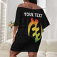 Personalized Afro Hibiscus Tropical Off Shoulder Short Dress Dashiki African Pattern - African Pride