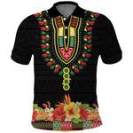 Personalized Afro Hibiscus Tropical Polo Shirt Dashiki African Pattern - African Pride