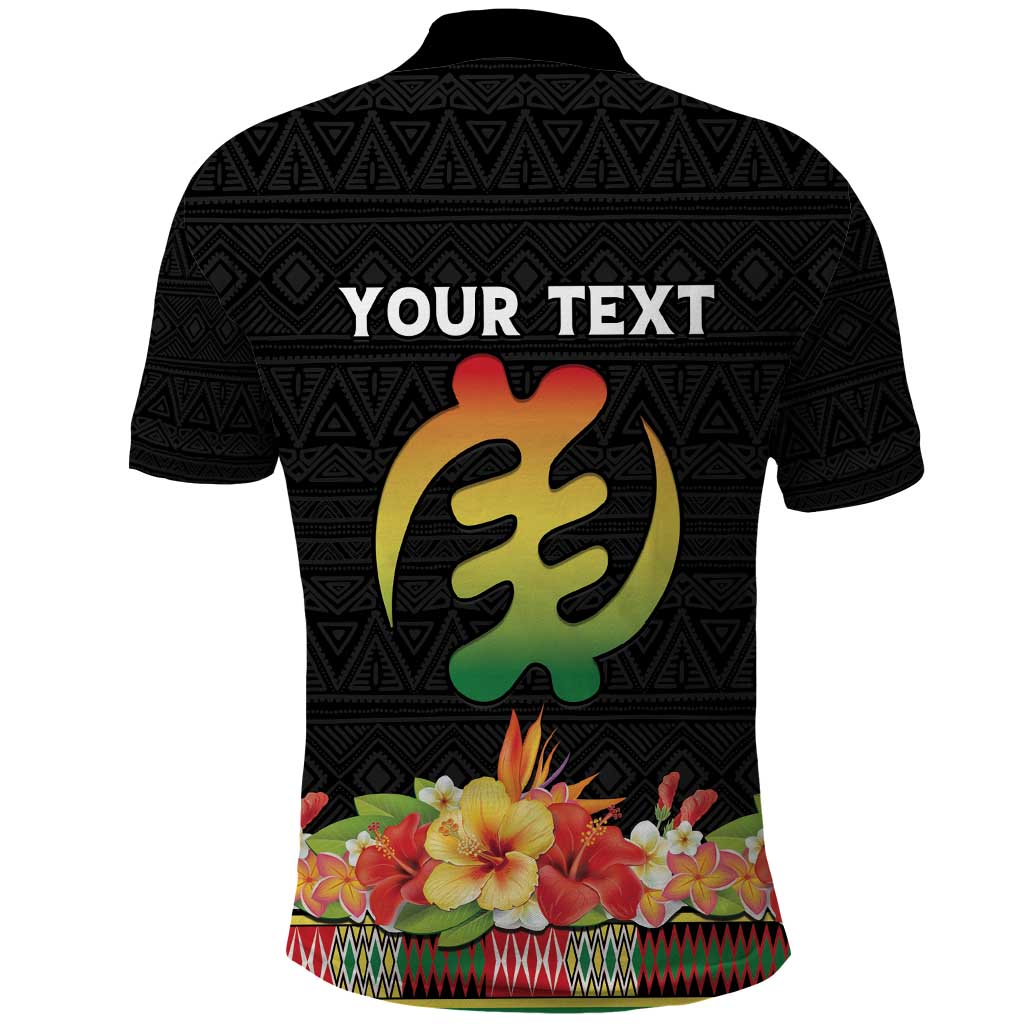Personalized Afro Hibiscus Tropical Polo Shirt Dashiki African Pattern - African Pride