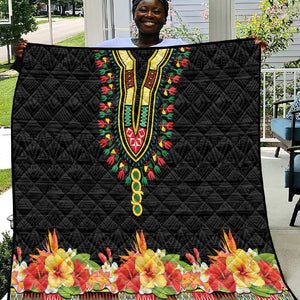 Personalized Afro Hibiscus Tropical Quilt Dashiki African Pattern - African Pride