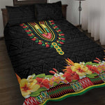 Personalized Afro Hibiscus Tropical Quilt Bed Set Dashiki African Pattern - African Pride