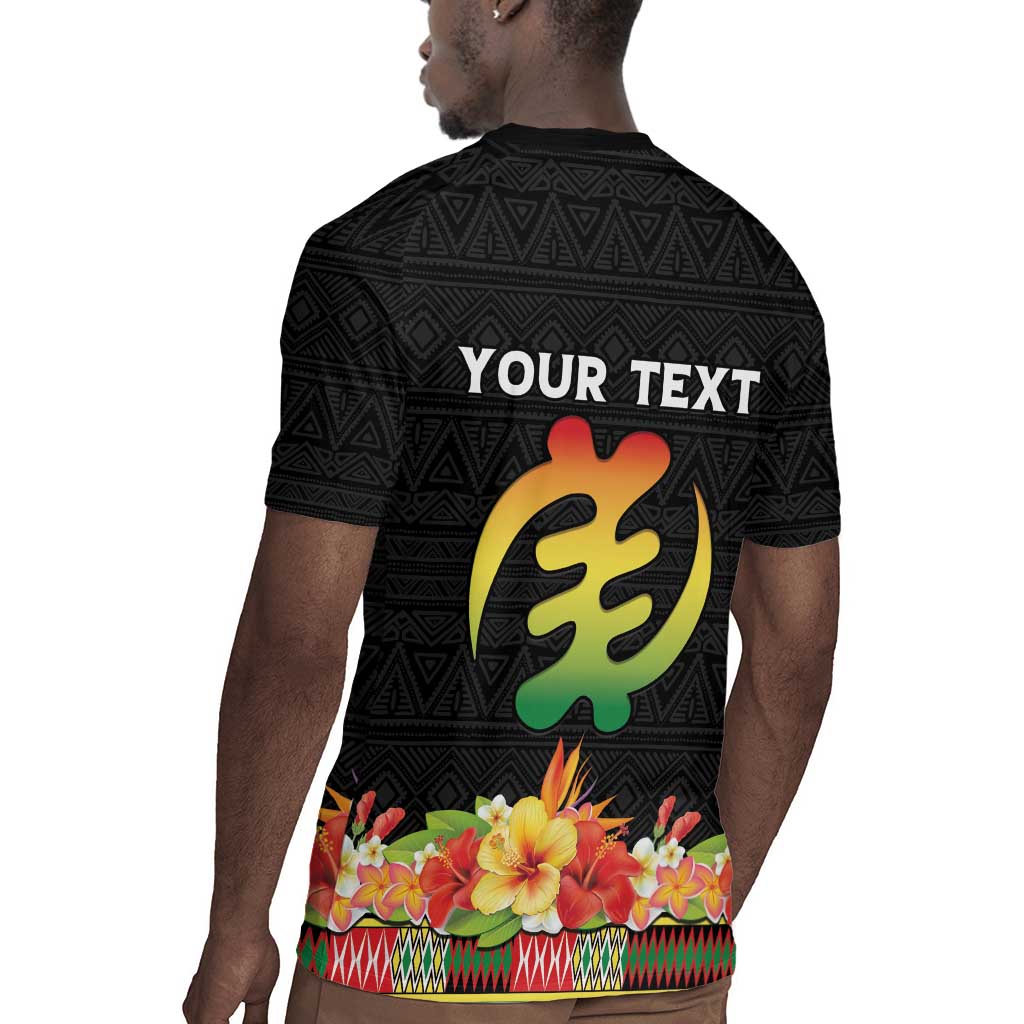 Personalized Afro Hibiscus Tropical Rugby Jersey Dashiki African Pattern - African Pride