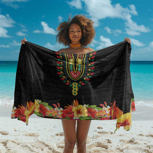 Personalized Afro Hibiscus Tropical Sarong Dashiki African Pattern - African Pride