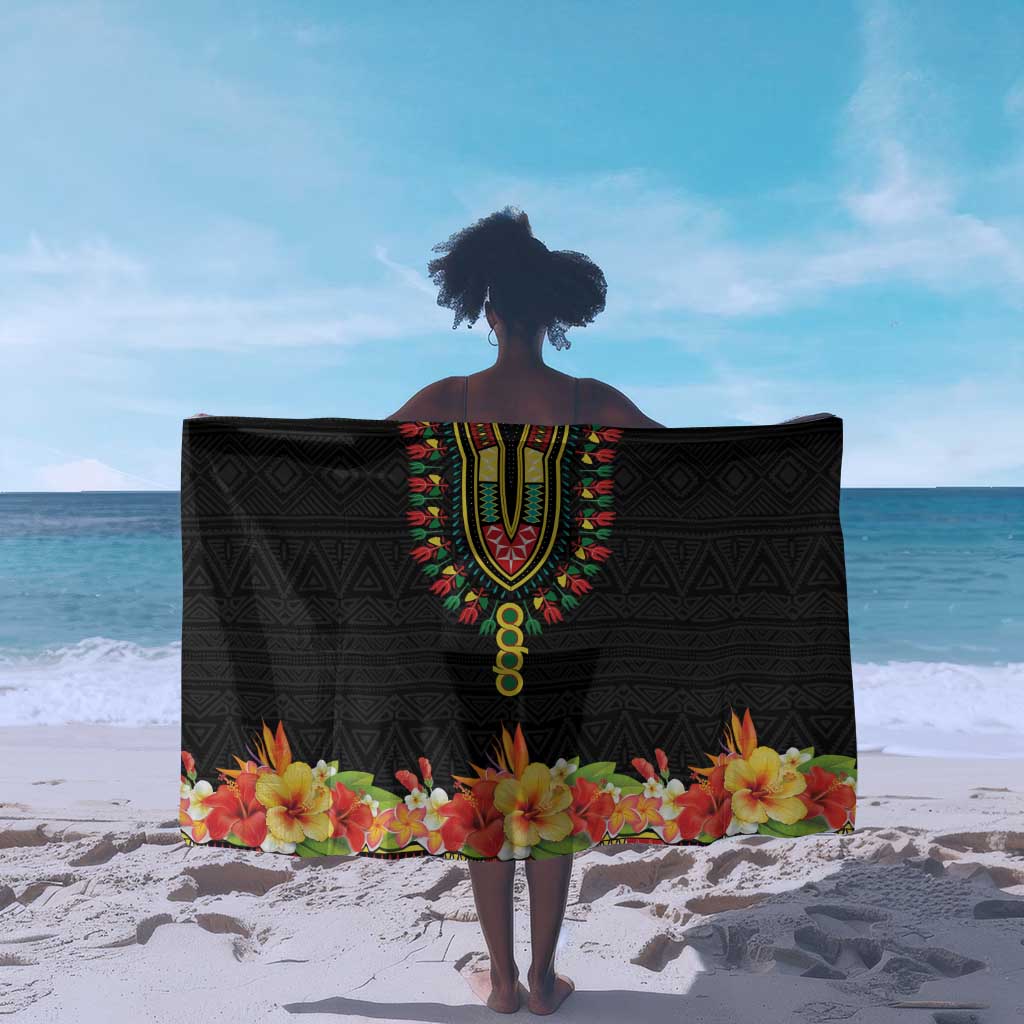 Personalized Afro Hibiscus Tropical Sarong Dashiki African Pattern - African Pride