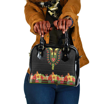 Personalized Afro Hibiscus Tropical Shoulder Handbag Dashiki African Pattern - African Pride
