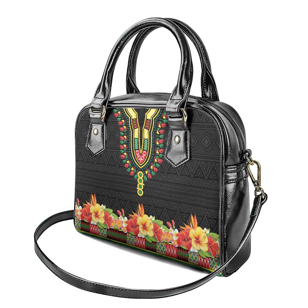 Personalized Afro Hibiscus Tropical Shoulder Handbag Dashiki African Pattern - African Pride