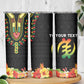 Personalized Afro Hibiscus Tropical Skinny Tumbler Dashiki African Pattern - African Pride