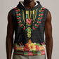 Personalized Afro Hibiscus Tropical Sleeveless Hoodie Dashiki African Pattern - African Pride