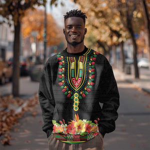Personalized Afro Hibiscus Tropical Sweatshirt Dashiki African Pattern - African Pride
