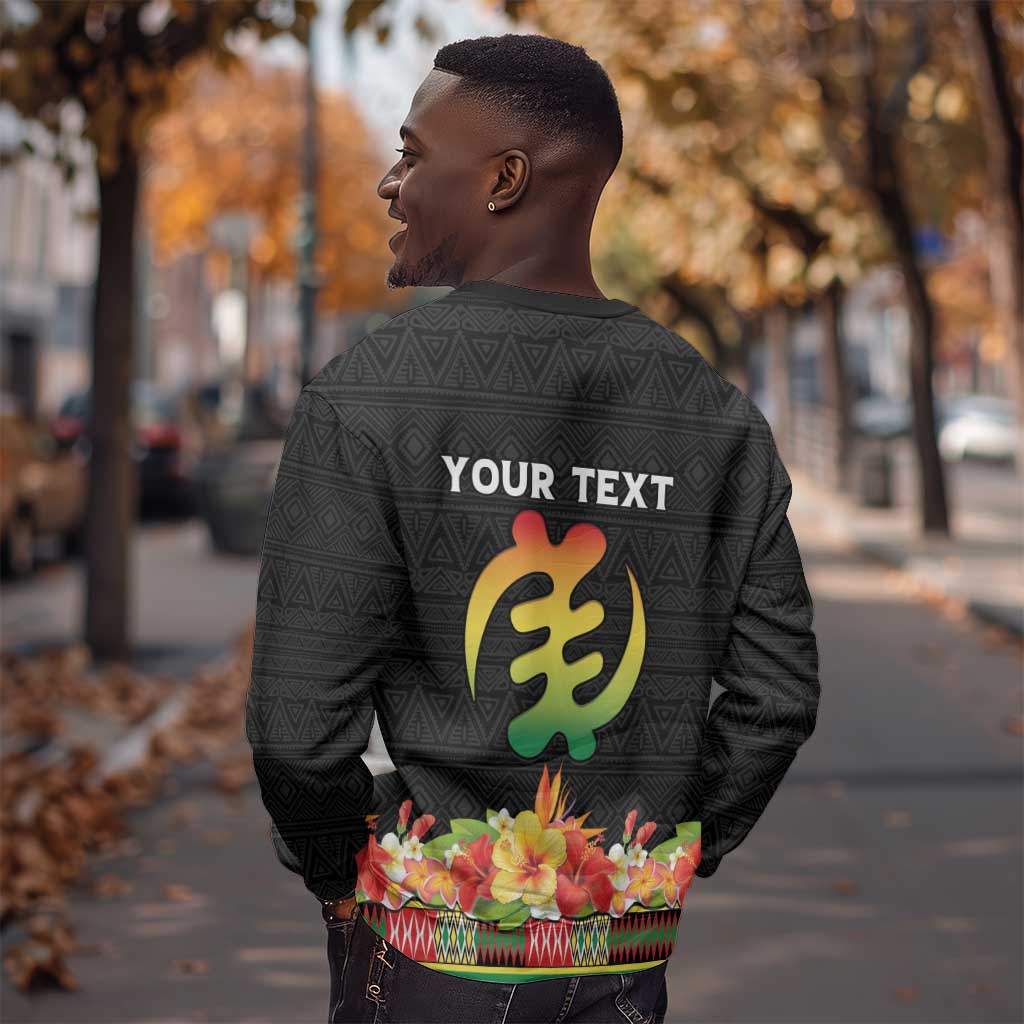 Personalized Afro Hibiscus Tropical Sweatshirt Dashiki African Pattern - African Pride