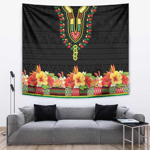 Personalized Afro Hibiscus Tropical Tapestry Dashiki African Pattern - African Pride