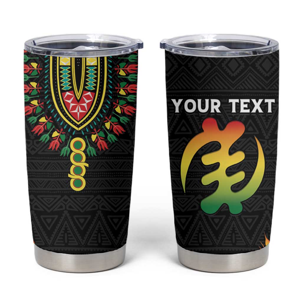 Personalized Afro Hibiscus Tropical Tumbler Cup Dashiki African Pattern - African Pride