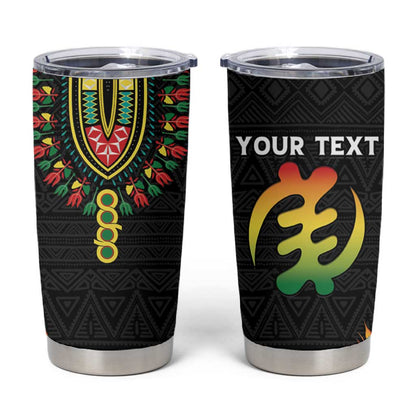 Personalized Afro Hibiscus Tropical Tumbler Cup Dashiki African Pattern - African Pride