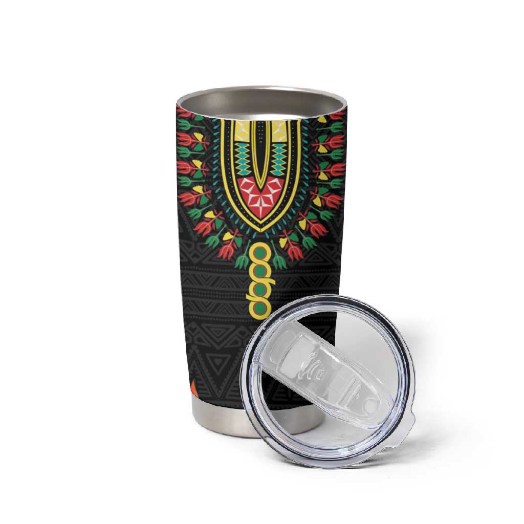 Personalized Afro Hibiscus Tropical Tumbler Cup Dashiki African Pattern - African Pride