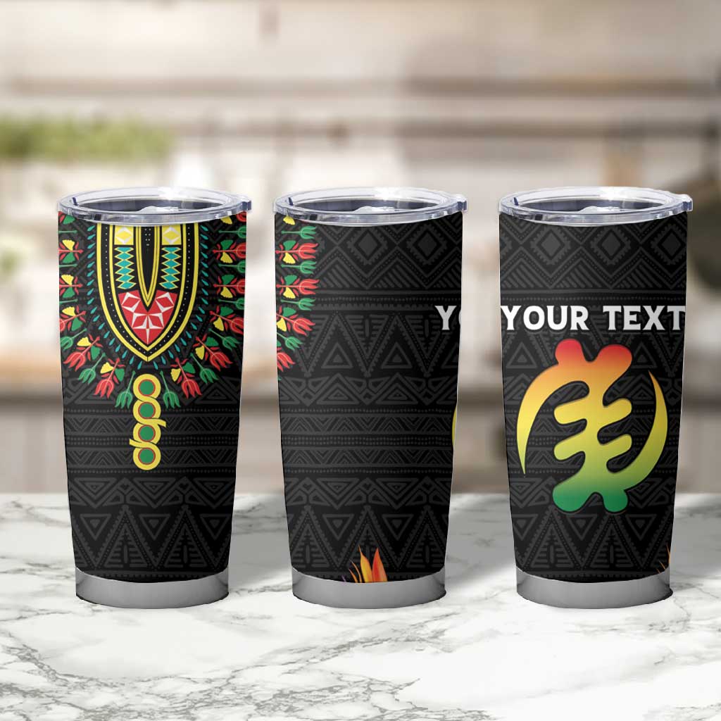 Personalized Afro Hibiscus Tropical Tumbler Cup Dashiki African Pattern - African Pride