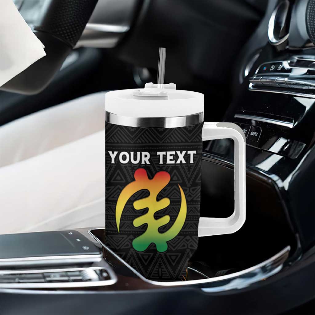 Personalized Afro Hibiscus Tropical Tumbler With Handle Dashiki African Pattern - African Pride
