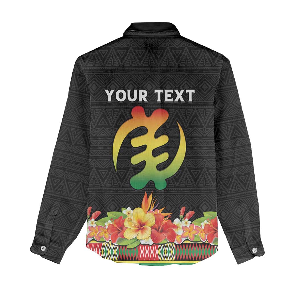 Personalized Afro Hibiscus Tropical Women Casual Shirt Dashiki African Pattern - African Pride