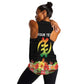 Personalized Afro Hibiscus Tropical Women Racerback Tank Dashiki African Pattern - African Pride
