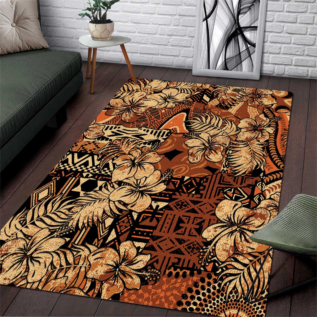 Afro Hibiscus Tropical Area Rug African Pattern - African Pride