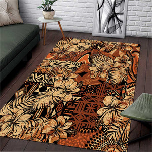 Afro Hibiscus Tropical Area Rug African Pattern - African Pride