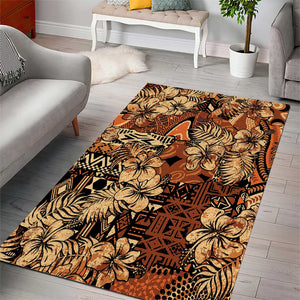 Afro Hibiscus Tropical Area Rug African Pattern - African Pride