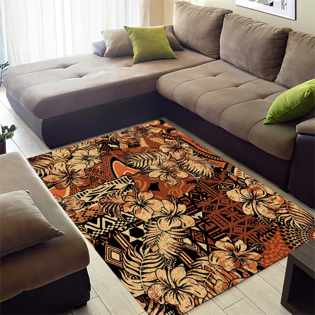 Afro Hibiscus Tropical Area Rug African Pattern - African Pride