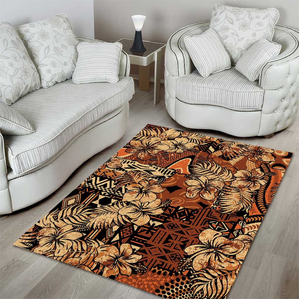 Afro Hibiscus Tropical Area Rug African Pattern - African Pride