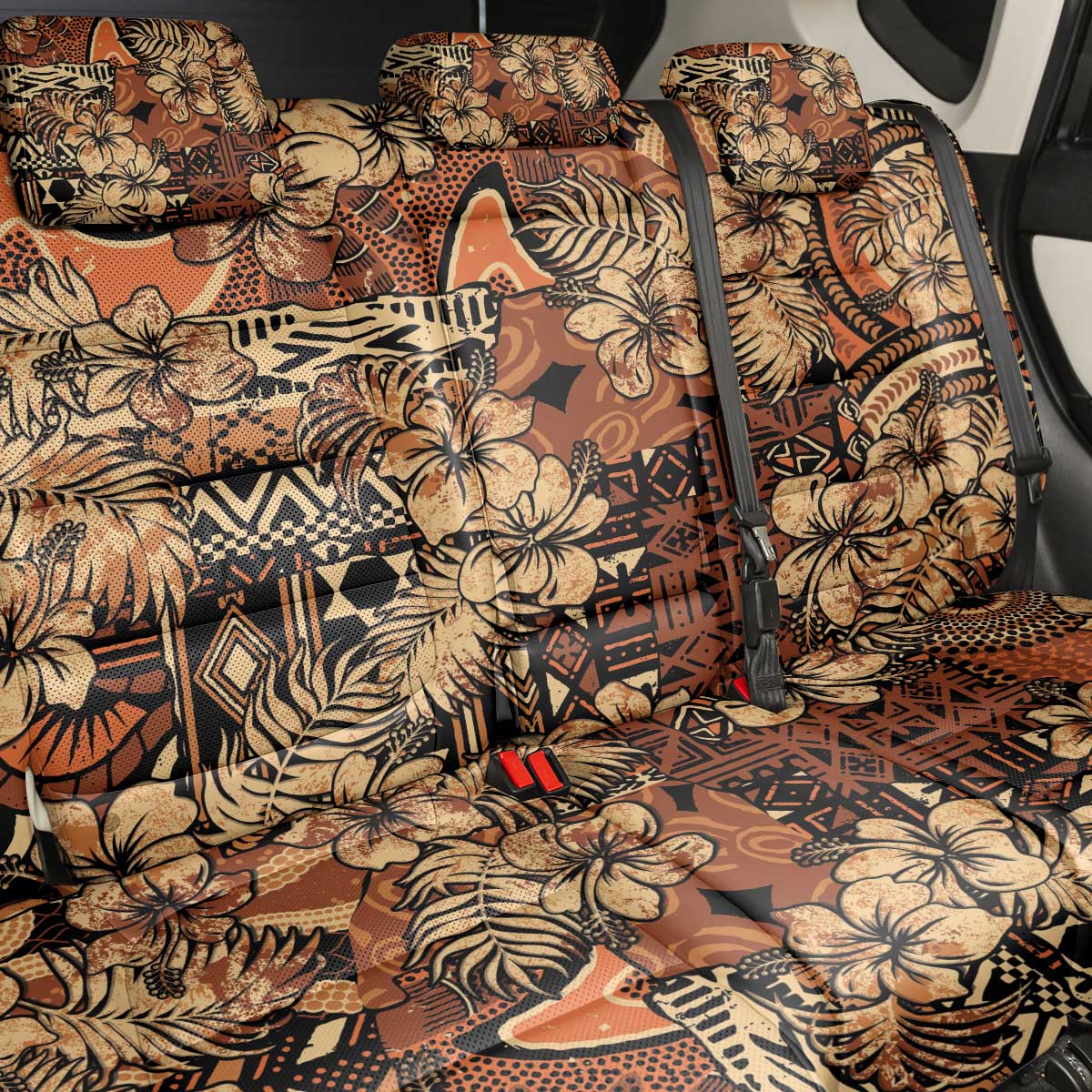 Afro Hibiscus Tropical Back Car Seat Cover African Pattern - African Pride