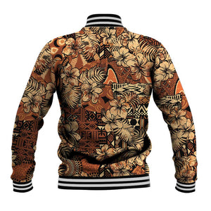 Afro Hibiscus Tropical Baseball Jacket African Pattern - African Pride