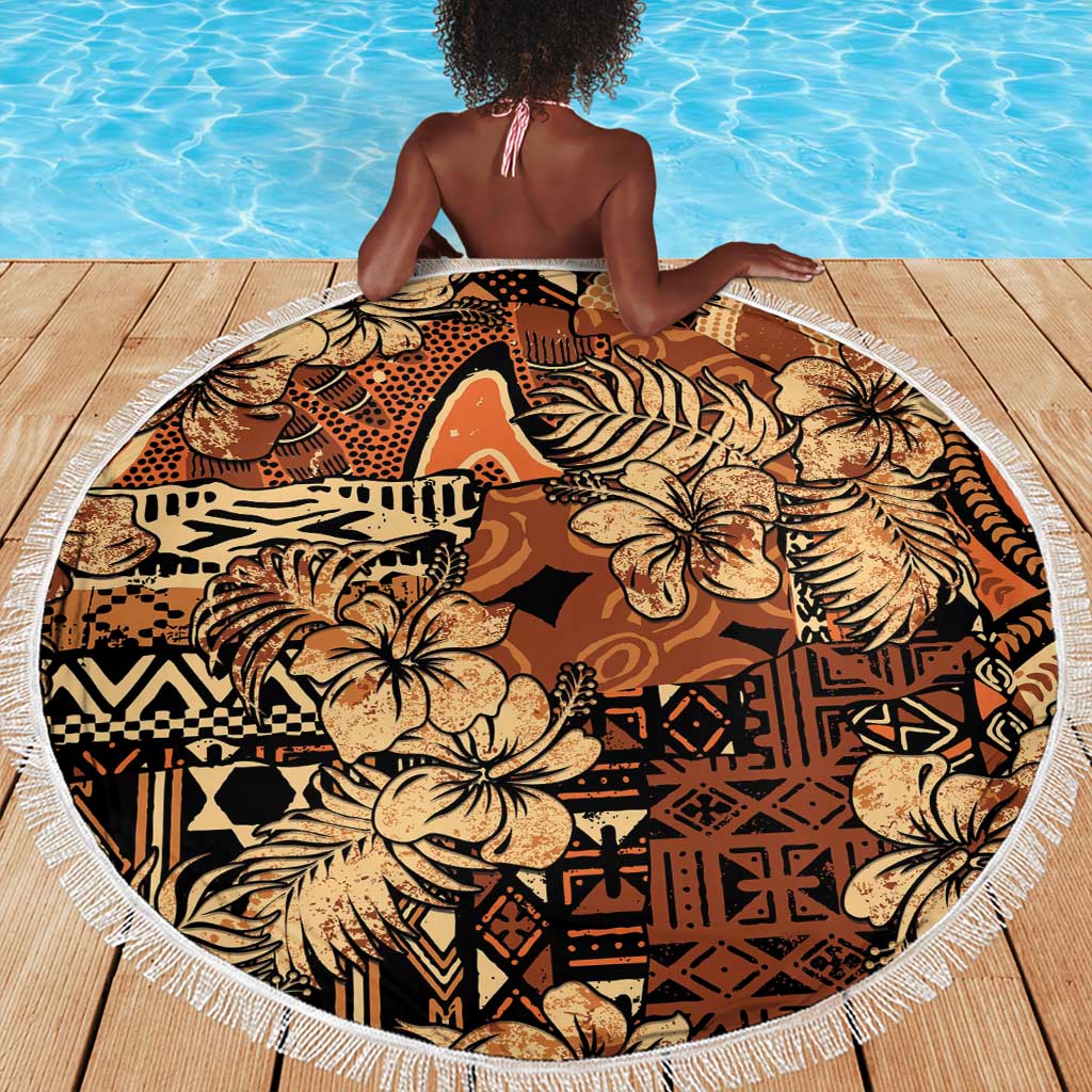 Afro Hibiscus Tropical Beach Blanket African Pattern - African Pride