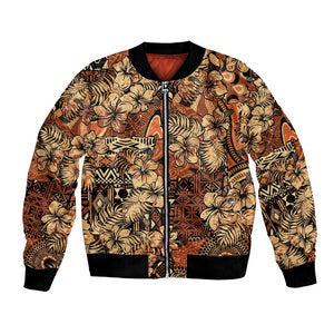 Afro Hibiscus Tropical Bomber Jacket African Pattern - African Pride